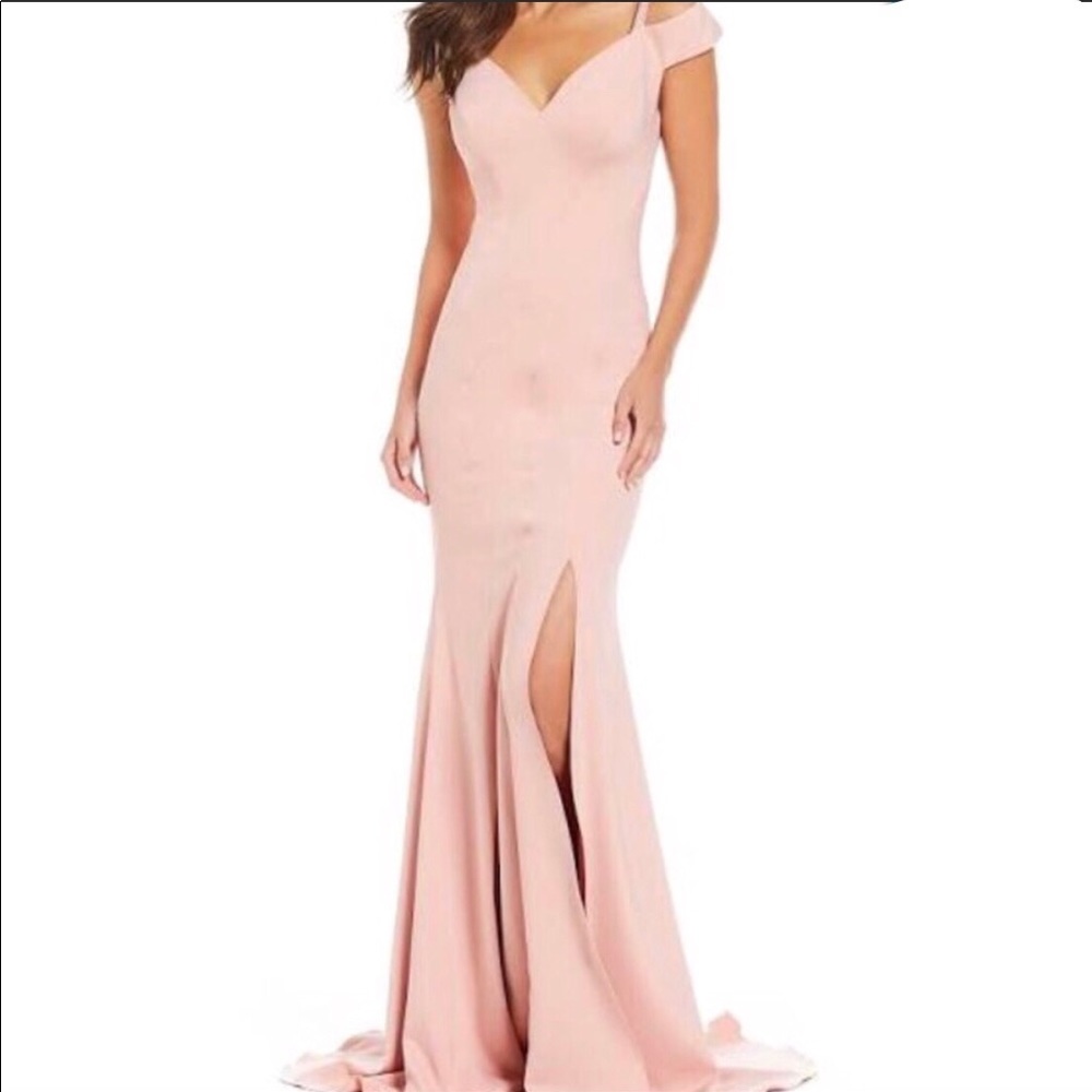 Terani Couture blush formal gown.
